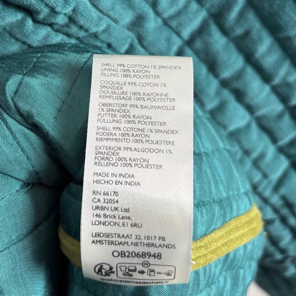 NEW Free People Natalia Teal Green Quilted Velvet Jacket Size XL - Picture 11 of 14